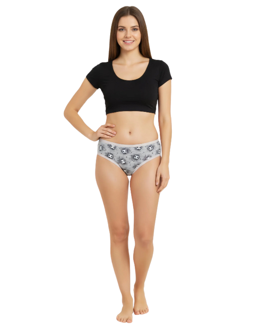 PACK OF 5 SUPER SOFT COTTON STRETCH PRINTED BIKINI BRIEFS -FOOTBALL