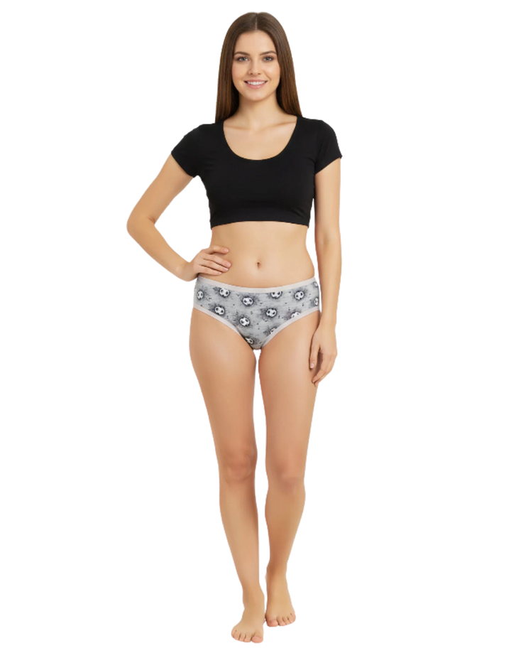 PACK OF 5 SUPER SOFT COTTON STRETCH PRINTED BIKINI BRIEFS -FOOTBALL