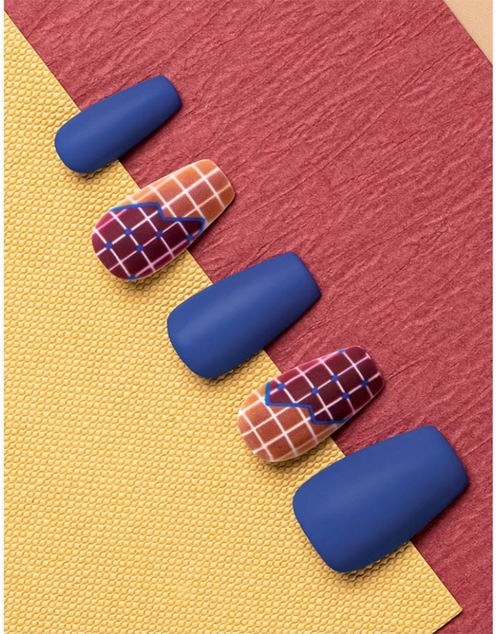 GDL Nail Art-Blue Grid