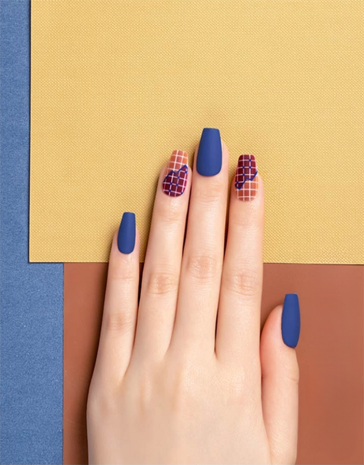 GDL Nail Art-Blue Grid