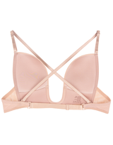Losha Deep Plunge Level 2 Push-Up Bra with Adjustable Straps and Mesh Wings PINK