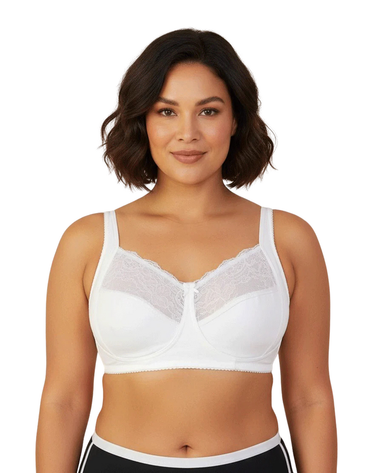 COTTON DOUBLE LAYERED SAG LIFT MINIMIZER BRA-WHITE