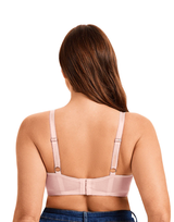 Plus Quattro Support Full-Coverage Wirefree Bra With Side Shaping Panels-QUARTZ PINK