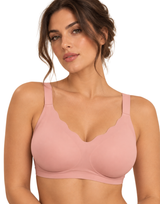 LOSHA LASER CUT NON PADDED NON WIRED T SHIRT JELLY BRA -QUARTZ PINK