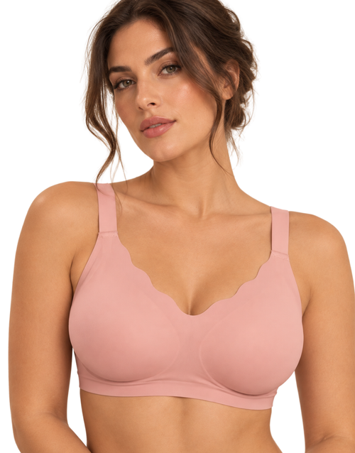 LOSHA LASER CUT NON PADDED NON WIRED T SHIRT JELLY BRA -QUARTZ PINK