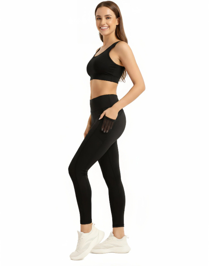 TRAINING SKIN FIT TIGHTS WITH POCKET -BLACK