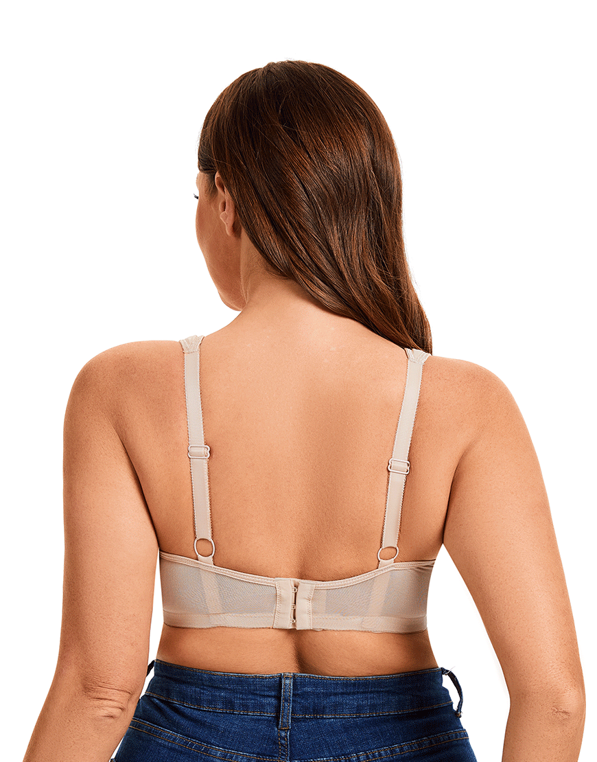 Plus Quattro Support Full-Coverage Wirefree Bra With Side Shaping Panels And Cushioned Straps-TOASTED ALMOND
