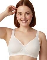 LOSHA COTTON FULL COVERAGE SINGLE LAYERED WIRE-FREE BRA -WHITE