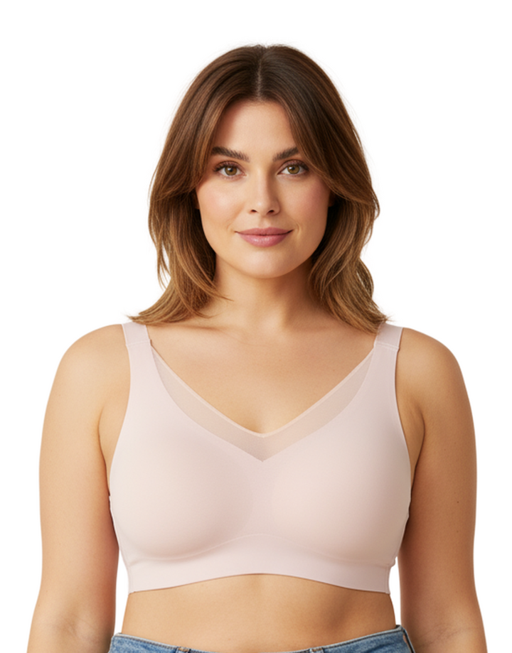 LOSHA LASER CUT SUPER SOFT BRA WITH WIDE STRAPS -LILAC