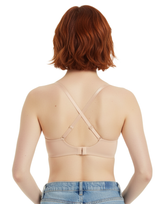 Losha Deep Plunge Level 2 Push-Up Bra with Adjustable Straps and Mesh Wings PINK