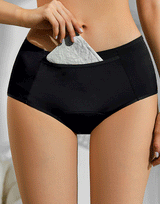 Losha Low-Waist Triple-Layered Period Panty with Pocket BLACK