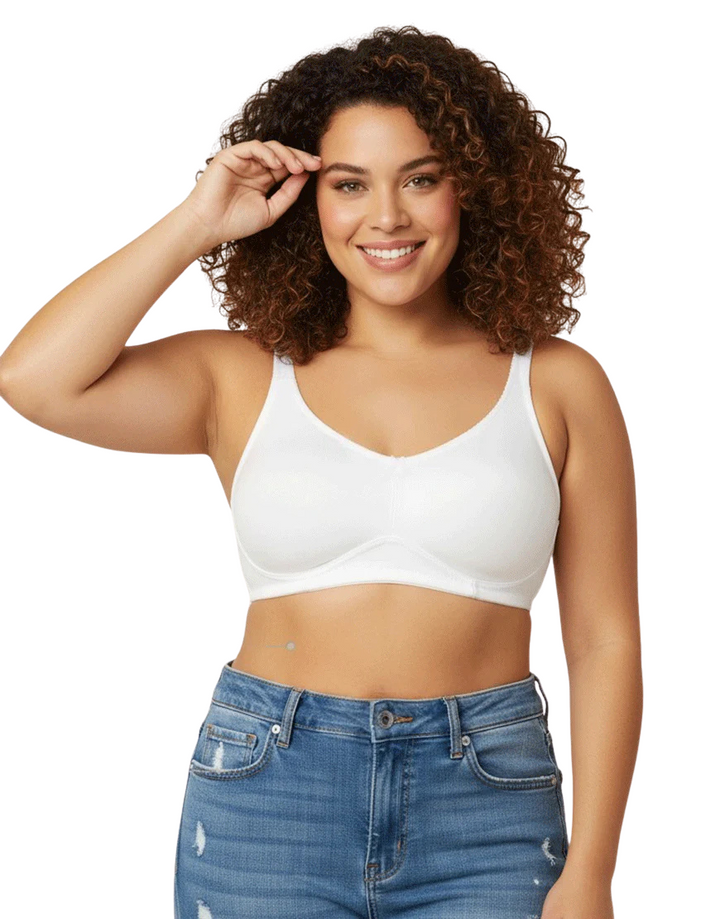 FULL COVERAGE SUPER SUPPORT SEAMLESS MOLDED CUPS MINIMIZER BRA-WHITE