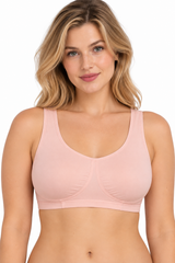 DOUBLE LAYERED MODAL STAY AT HOME / MATERNITY / SLEEP BRA-QUARTZ PINK