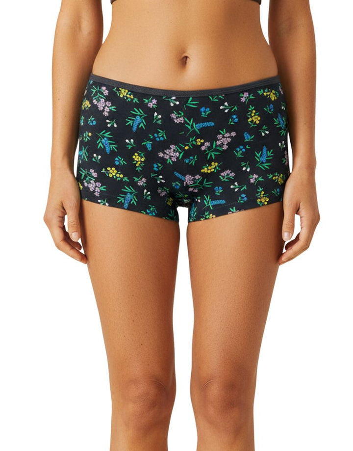 SUPER SOFT BOY SHORTS COTTON BRIEF-FLORAL PRINT