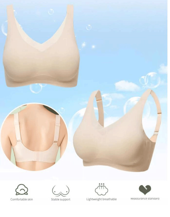 LASER CUT SUPER SOFT BRA WITH WIDE STRAPS -SKIN