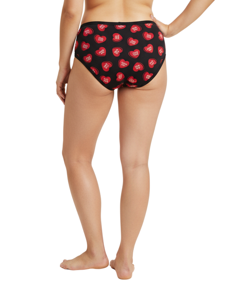 PACK OF 5 SUPER SOFT COTTON STRETCH PRINTED BIKINI BRIEFS -RED HEARTS