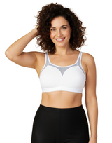Losha cotton double layered medium to high impact sports bra-White