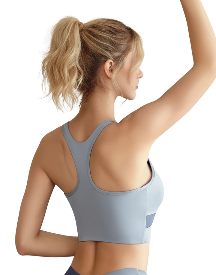 4 WAY STRETCH MEDIUM IMPACT SPORTS BRA-GREY