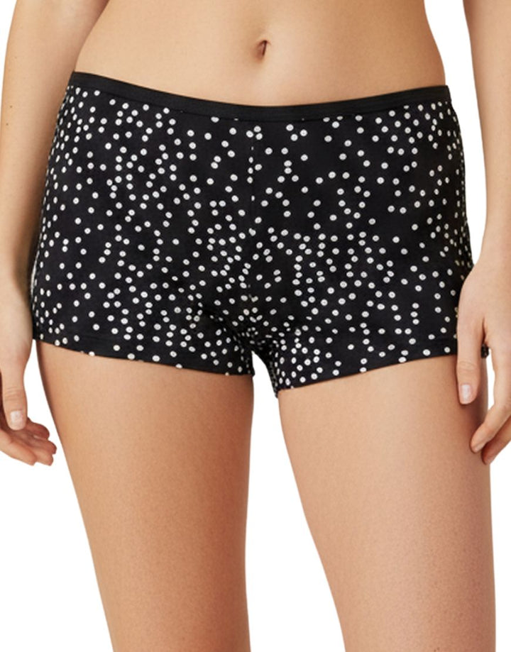 SUPER SOFT BOY SHORTS COTTON BRIEF-POLKA DOTS (BLACK)