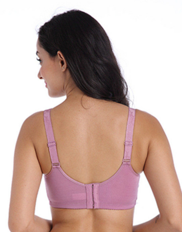 FASHION LACE POST SURGICAL BRA WITH POCKETS- PURPLE
