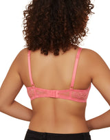 LIGHTLY PADDED WIRE-FREE 3/4TH COVERAGE ALL OVER LACE BRA- PINK LEMONADE