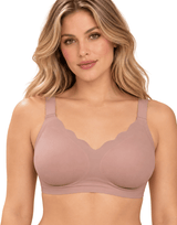 LOSHA LASER CUT NON PADDED NON WIRED T SHIRT JELLY BRA -LIGHT BROWN
