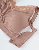 LEONISA POCKETED MASTECTOMY BRA-WIRELESS LACE,REMOVEABLE PADDING-TEA PINK