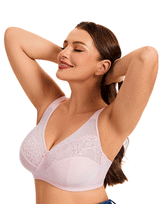 Plus Quattro Support Full-Coverage Wirefree Bra With Side Shaping Panels And Cushioned Straps-QUARTZ PINK
