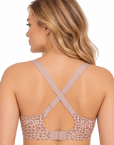 LOSHA LIGHTLY PADDED NON WIRED SUPER SOFT LASER CUT LEOPARD PRINT JELLY BRA-PINK
