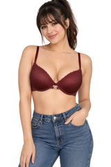 Losha Level 2 Push-Up Bra with 3/4 Coverage-Wine Mauve
