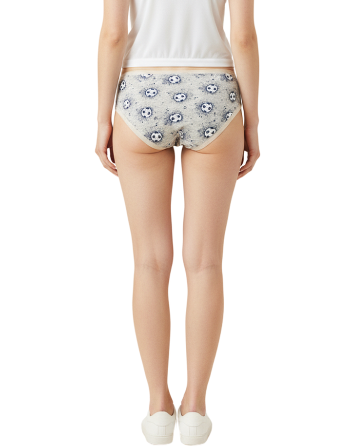 PACK OF 5 SUPER SOFT COTTON STRETCH PRINTED BIKINI BRIEFS -FOOTBALL