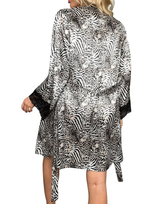 Losha Deep Love Silk 3 Piece Nighty-WHITE CHEETA