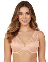 DEMI CUP HIGH APEX FEATHER LIGHT PADDED LACE CUP BRA-ROSE CLOUD