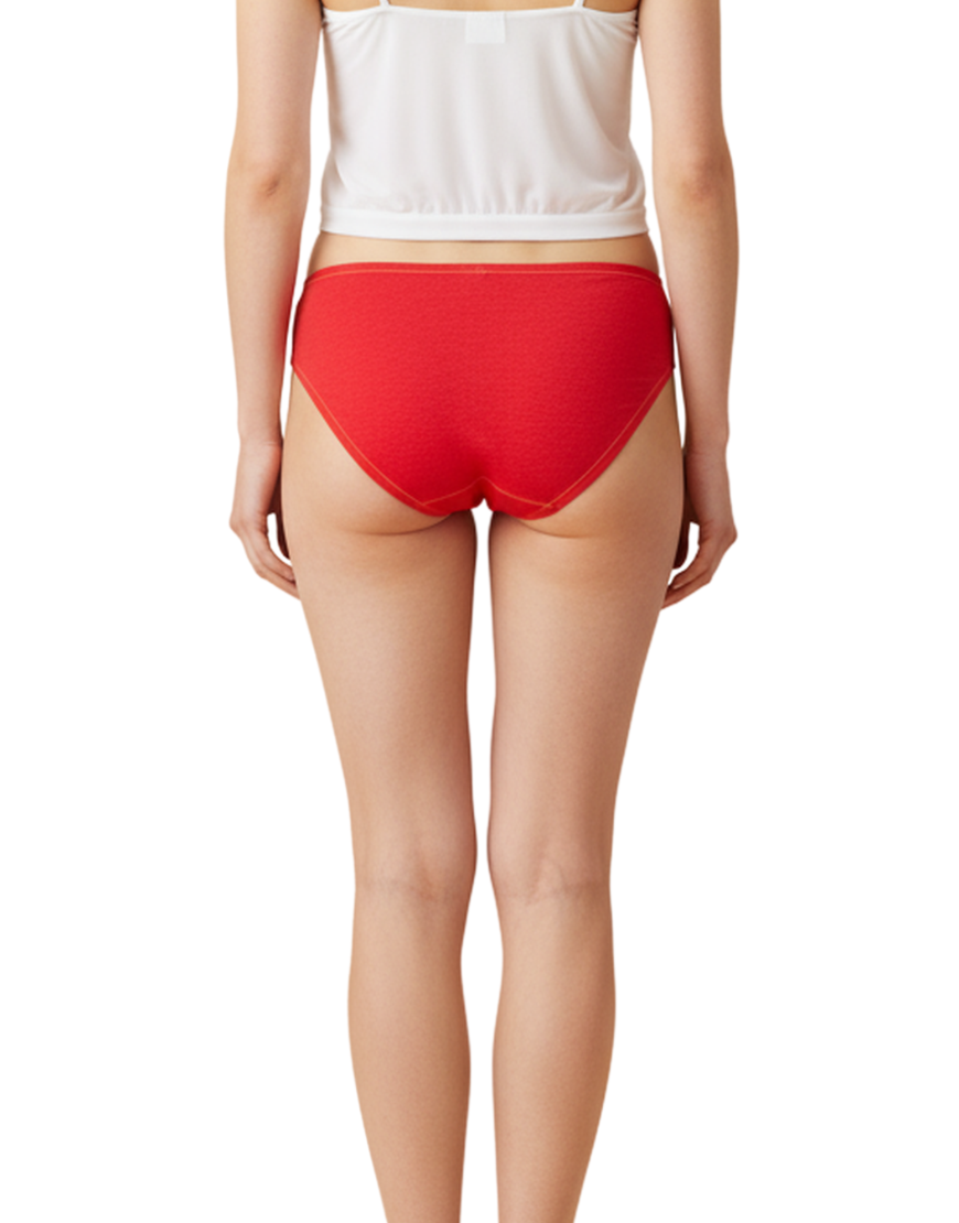 PACK OF 5 SUPER SOFT COTTON STRETCH PRINTED BIKINI BRIEFS -RED HEARTS