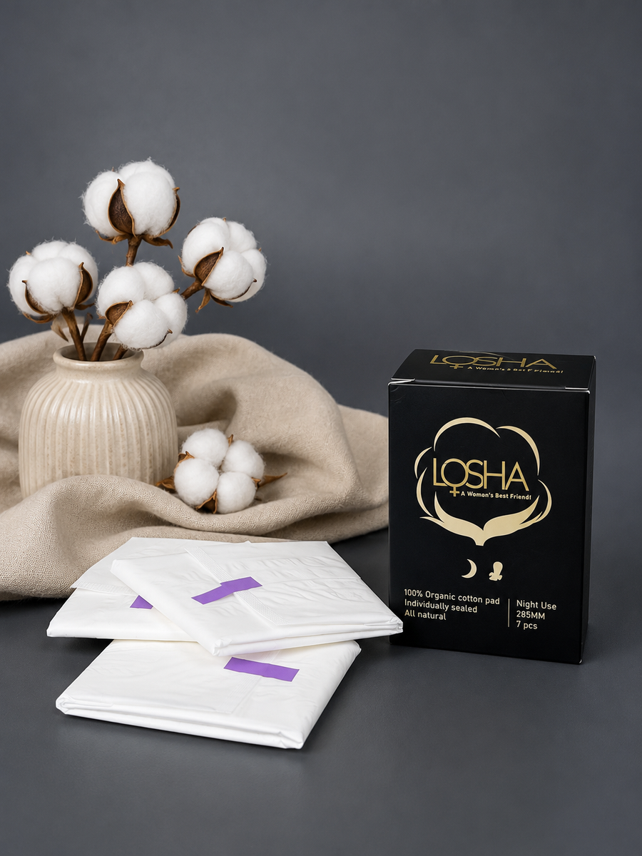 Losha Organic Cotton Ultra thin sanitary pads PACK OF 7-285mm