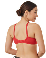 DOUBLE LAYERED NON-PADDED NON-WIRED MULTIWAY COTTON BRA - CHERRY