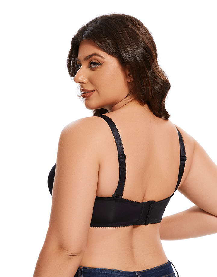 Losha Curvy Lightly Padded strapless Bra-BLACK