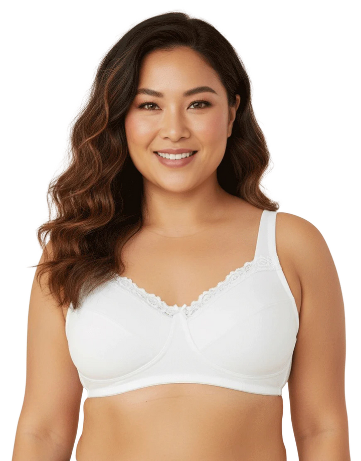 FULL COVERAGE SUPER SUPPORT CUT & SEW CUPS MINIMIZER BRA-WHITE