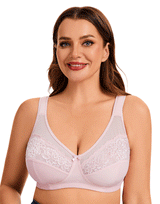 Plus Quattro Support Full-Coverage Wirefree Bra With Side Shaping Panels And Cushioned Straps-QUARTZ PINK