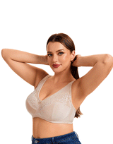 Plus Quattro Support Full-Coverage Wirefree Bra With Side Shaping Panels And Cushioned Straps-TOASTED ALMOND  SKIN