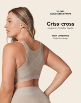 Leonisa Unlined Wireless Posture Corrector Bra-SKIN