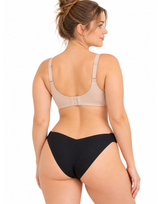 Losha Side Hook Laser Cut Panty – V Waist Style-Black