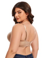 Losha Curvy Lightly Padded strapless Wired Bra-SKIN