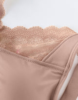 LEONISA POCKETED MASTECTOMY BRA-WIRELESS LACE,REMOVEABLE PADDING-TEA PINK