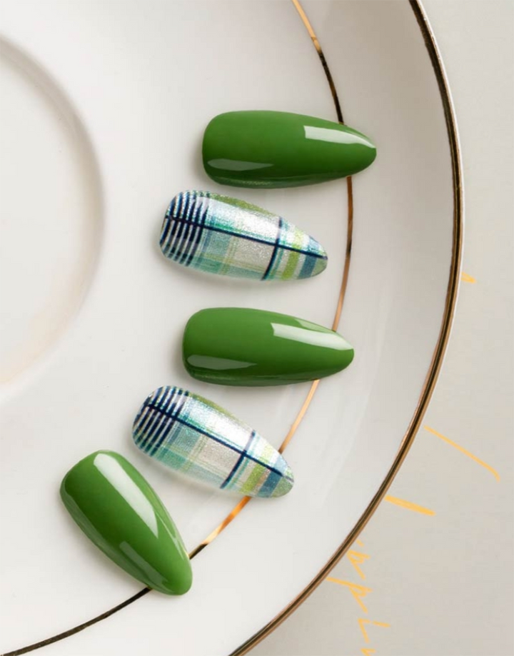 GDL Nail Art-Green Check