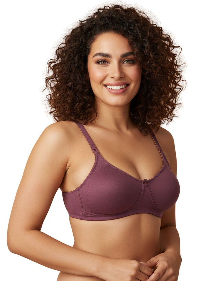 CUP SIDE SUPPORT DOUBLE LAYERED MULTIWAY COTTON BRA -GRAPE WINE