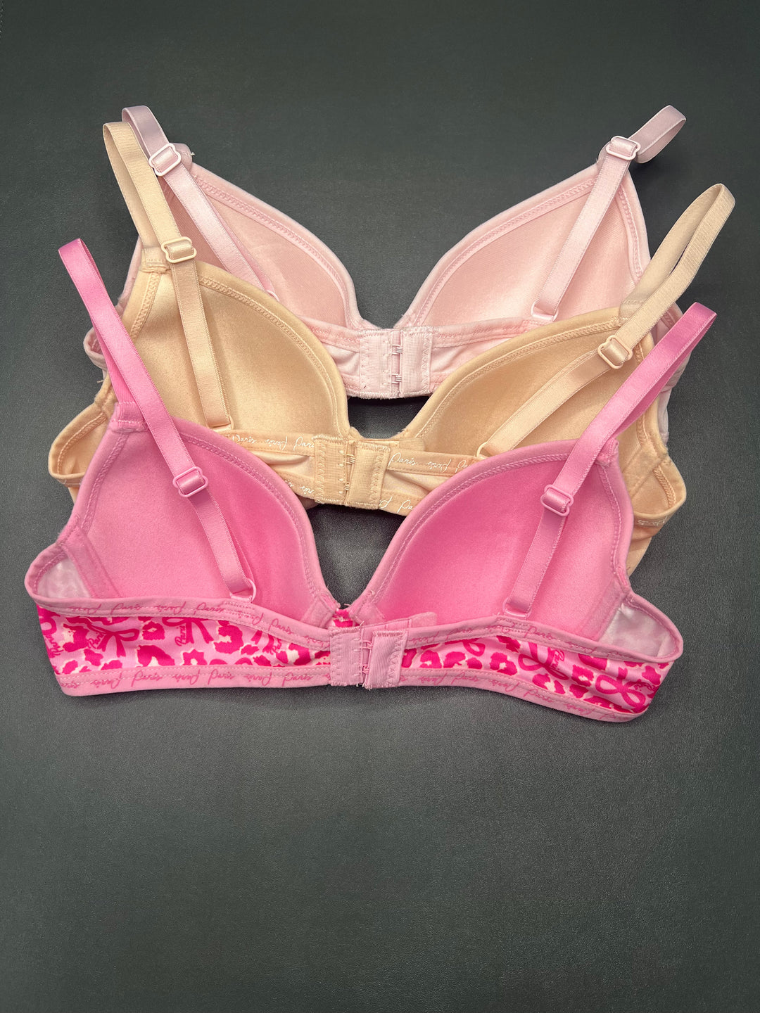 LOSHA GIRL PACK OF 3 COTTON WIRED LIGHTLY PADDED BRAS-VPINK/SKIN/BPINK/WHITE