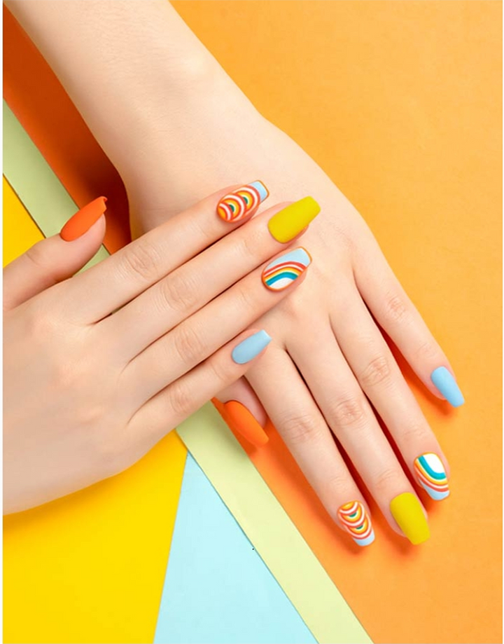 GDL Nail Art-Vibrant Rainbow