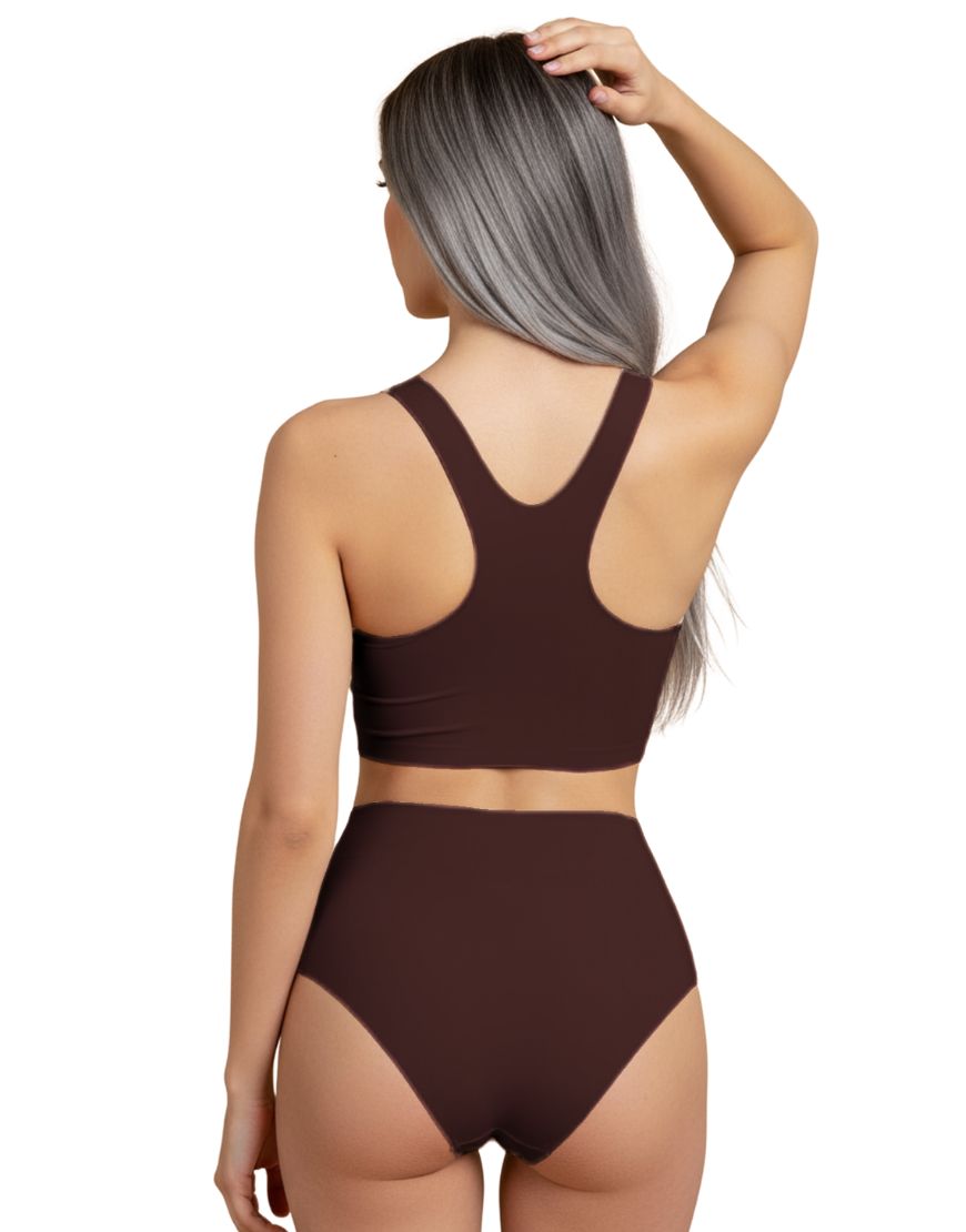 LASER CUT SUPER SOFT BRA SET-DARK BROWN