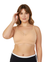 FULL COVERAGE SUPER SUPPORT CUT & SEW CUPS MINIMIZER BRA-TOASTED ALMOND
